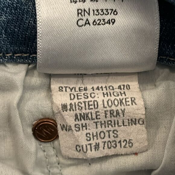 Mother High Waisted Looker Ankle Fray Thrilling Shots Distressed Cotton Size 29 - Picture 6 of 7